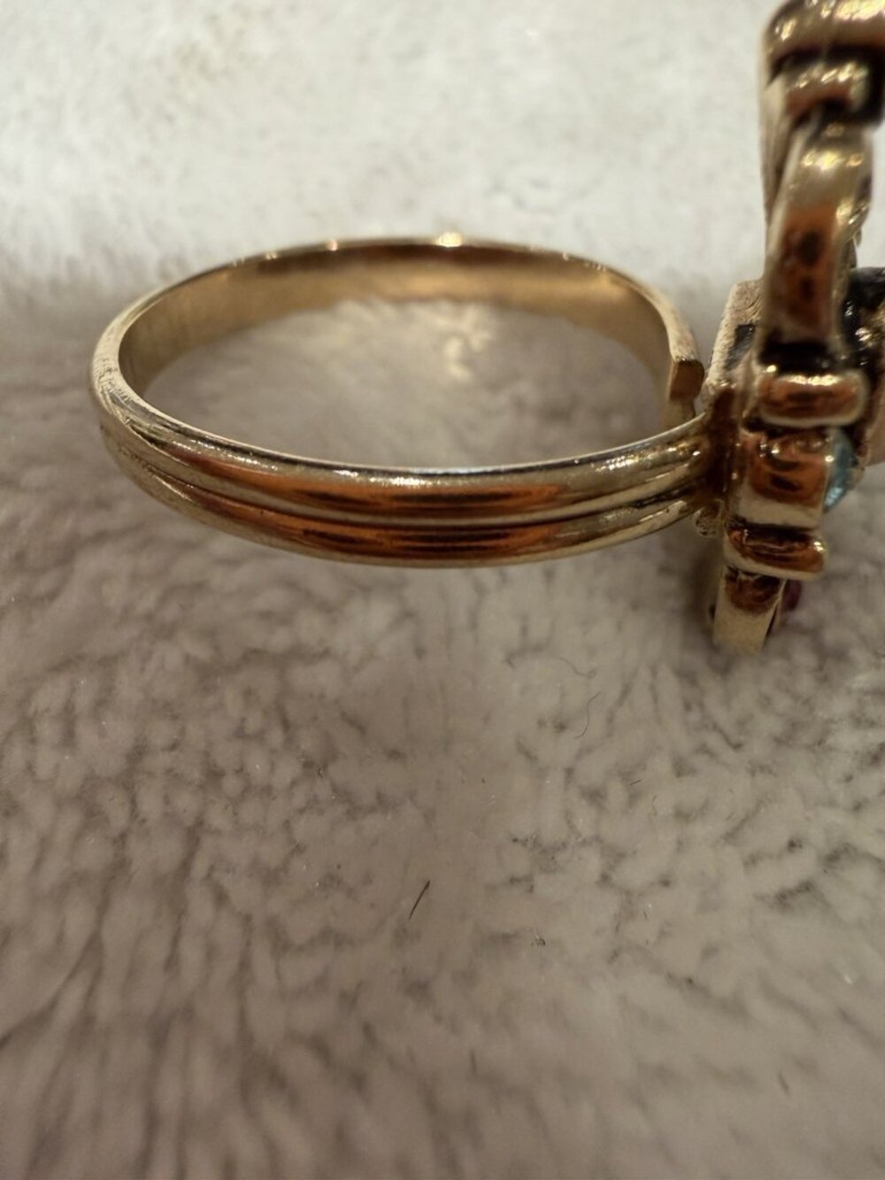 Vintage Sarah Coventry LIGHTS RING Gold Crystal Rhinestone Adjustable - Picture 5 of 8